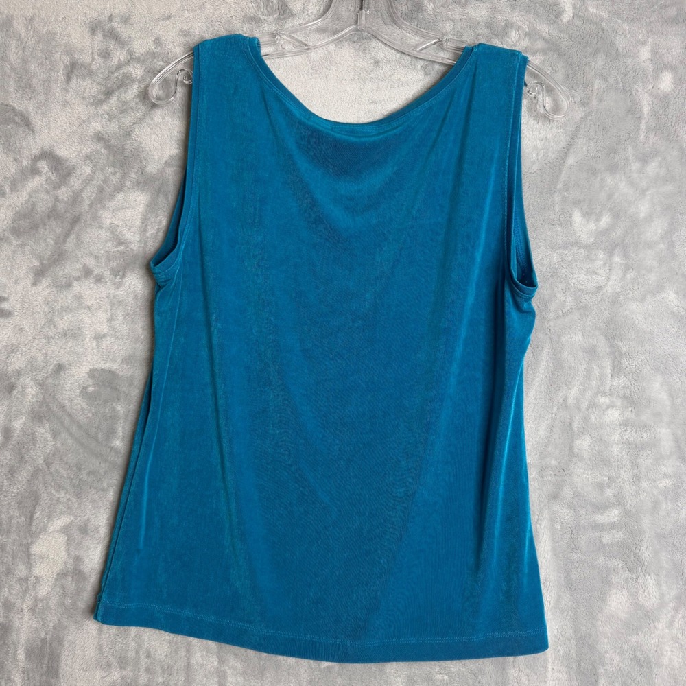 Chico's Travelers Slinky Knit Tank Top Shell Womens XL 3 Blue Stretch Travel - Picture 2 of 9
